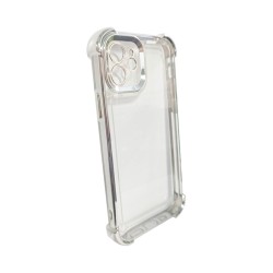 Funda de Silicona Rígida con Lente de Cámara Q Series para Apple iPhone 12 Plata